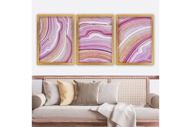 Koristeellinen Kehystetty Maalaus 3-os 35x45 cm, Monivärinen