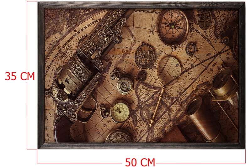 Koristeellinen Kehystetty Maalaus  35x50 cm - Monivärinen - Sisustustuotteet - Taulu & taide - Canvas-taulu