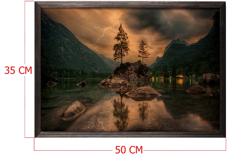 Koristeellinen Kehystetty Maalaus  35x50 cm - Monivärinen - Sisustustuotteet - Taulu & taide - Canvas-taulu