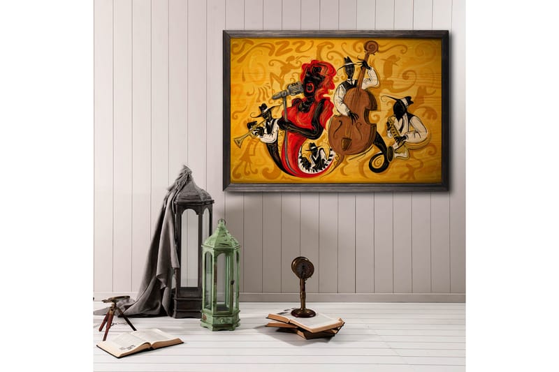 Koristeellinen Kehystetty Maalaus  50x70 cm - Monivärinen - Sisustustuotteet - Taulu & taide - Canvas-taulu