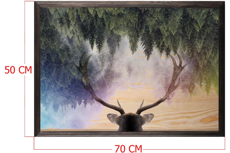 Koristeellinen Kehystetty Maalaus  50x70 cm - Monivärinen - Sisustustuotteet - Taulu & taide - Canvas-taulu