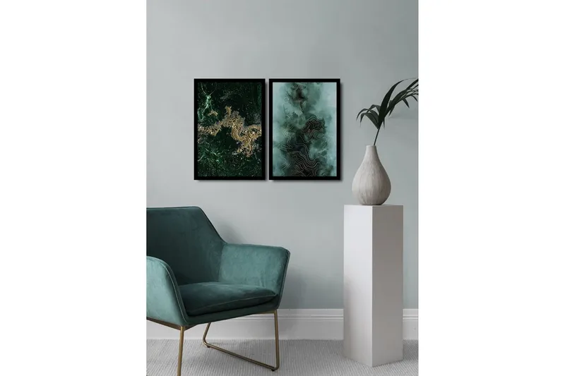 Koristeellinen kehystetty MDF Taulu (2 kpl) - Sisustustuotteet - Taulu & taide - Canvas-taulu