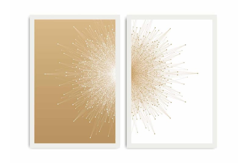 Koristeellinen kehystetty MDF Taulu (2 kpl) - Sisustustuotteet - Taulu & taide - Canvas-taulu