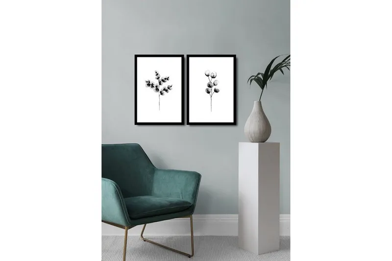 Koristeellinen kehystetty MDF Taulu (2 kpl) - Sisustustuotteet - Taulu & taide - Canvas-taulu