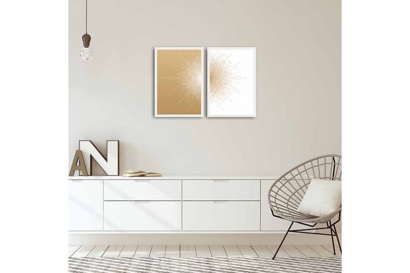 Koristeellinen kehystetty MDF Taulu (2 kpl) - Sisustustuotteet - Taulu & taide - Canvas-taulu