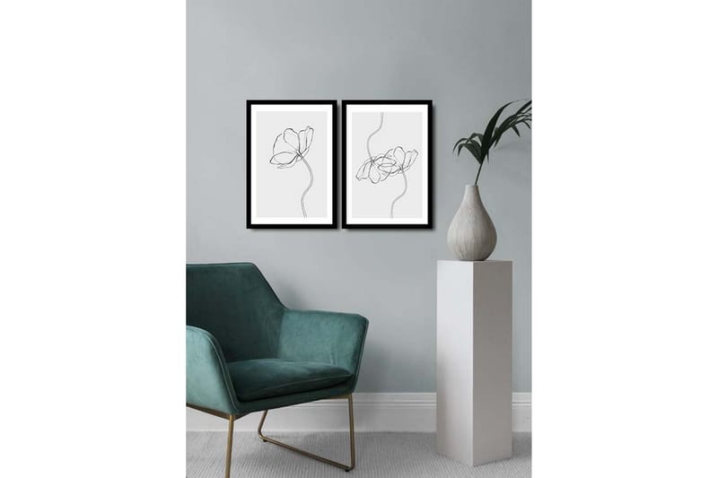 Koristeellinen kehystetty MDF Taulu (2 kpl) - Sisustustuotteet - Taulu & taide - Canvas-taulu