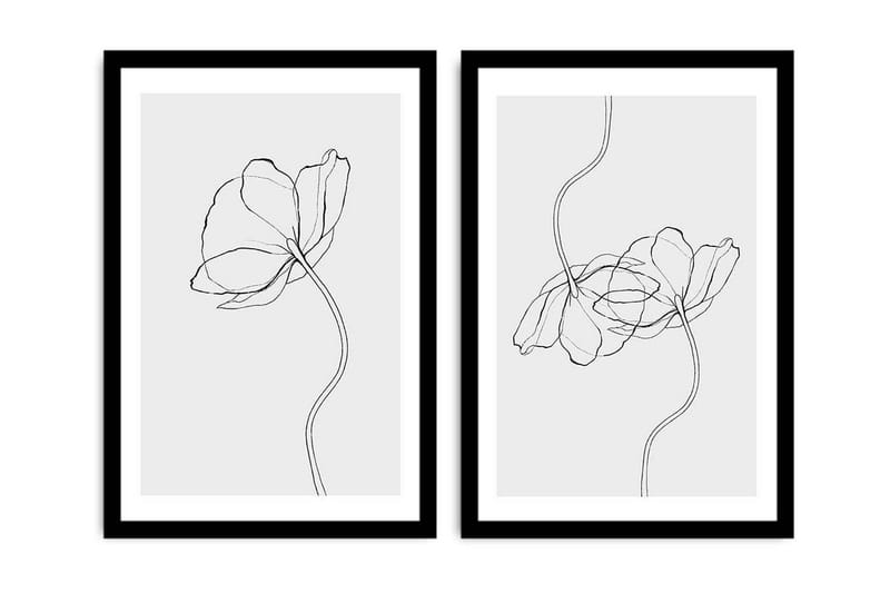 Koristeellinen kehystetty MDF Taulu (2 kpl) - Sisustustuotteet - Taulu & taide - Canvas-taulu