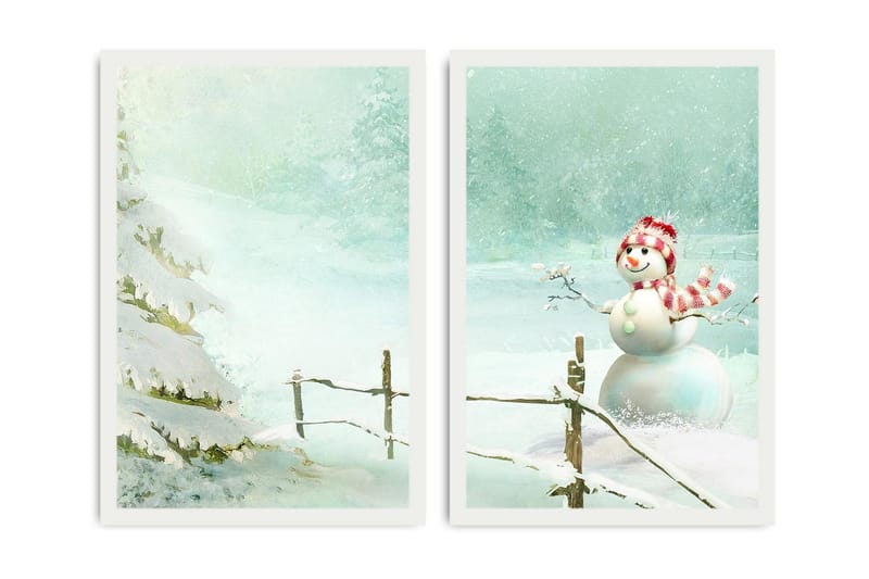 Koristeellinen kehystetty MDF Taulu (2 kpl) - Sisustustuotteet - Taulu & taide - Canvas-taulu