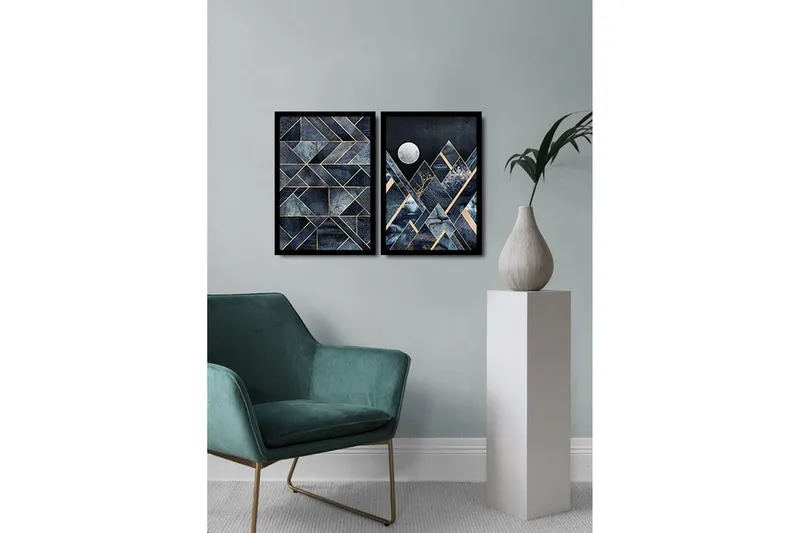 Koristeellinen kehystetty MDF Taulu (2 kpl) - Sisustustuotteet - Taulu & taide - Canvas-taulu