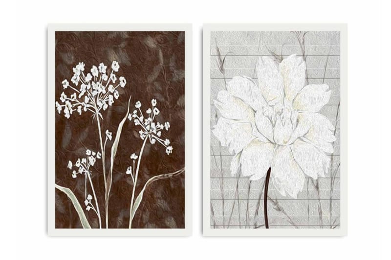 Koristeellinen kehystetty MDF Taulu (2 kpl) - Sisustustuotteet - Taulu & taide - Canvas-taulu