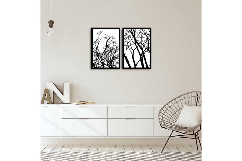 Koristeellinen kehystetty MDF Taulu (2 kpl) - Sisustustuotteet - Taulu & taide - Canvas-taulu