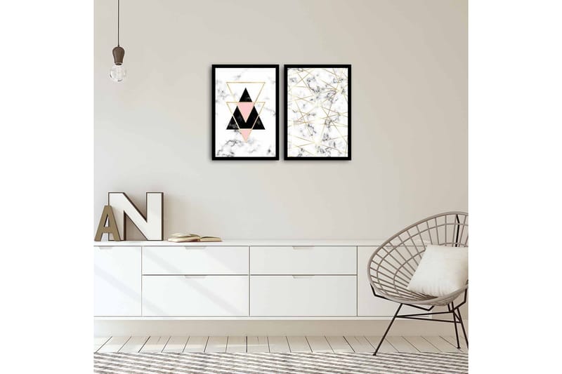 Koristeellinen kehystetty MDF Taulu (2 kpl) - Sisustustuotteet - Taulu & taide - Canvas-taulu