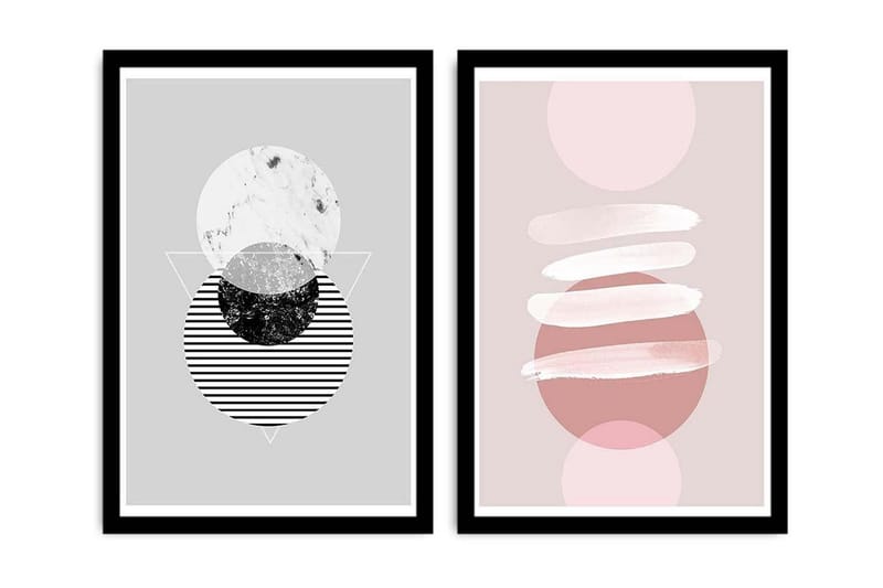 Koristeellinen kehystetty MDF Taulu (2 kpl) - Sisustustuotteet - Taulu & taide - Canvas-taulu