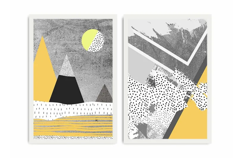 Koristeellinen kehystetty MDF Taulu (2 kpl) - Sisustustuotteet - Taulu & taide - Canvas-taulu