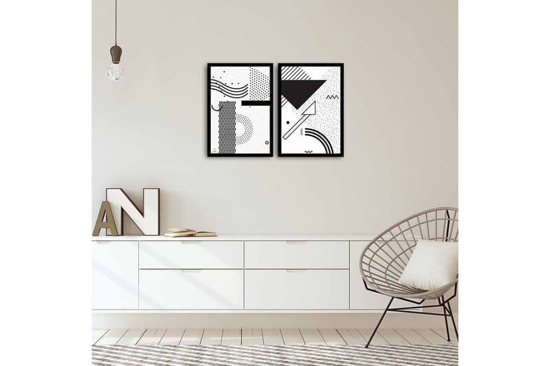 Koristeellinen kehystetty MDF Taulu (2 kpl) - Sisustustuotteet - Taulu & taide - Canvas-taulu