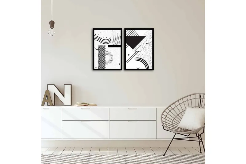 Koristeellinen kehystetty MDF Taulu (2 kpl) - Sisustustuotteet - Taulu & taide - Canvas-taulu