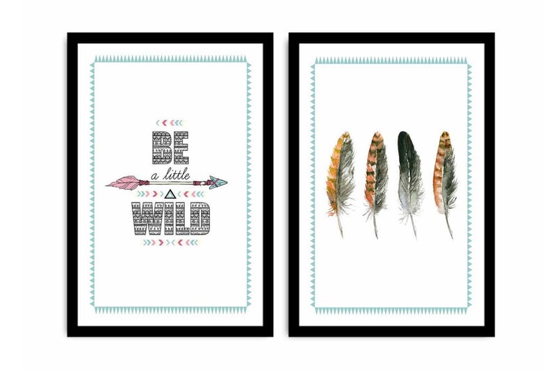 Koristeellinen kehystetty MDF Taulu (2 kpl) - Sisustustuotteet - Taulu & taide - Canvas-taulu