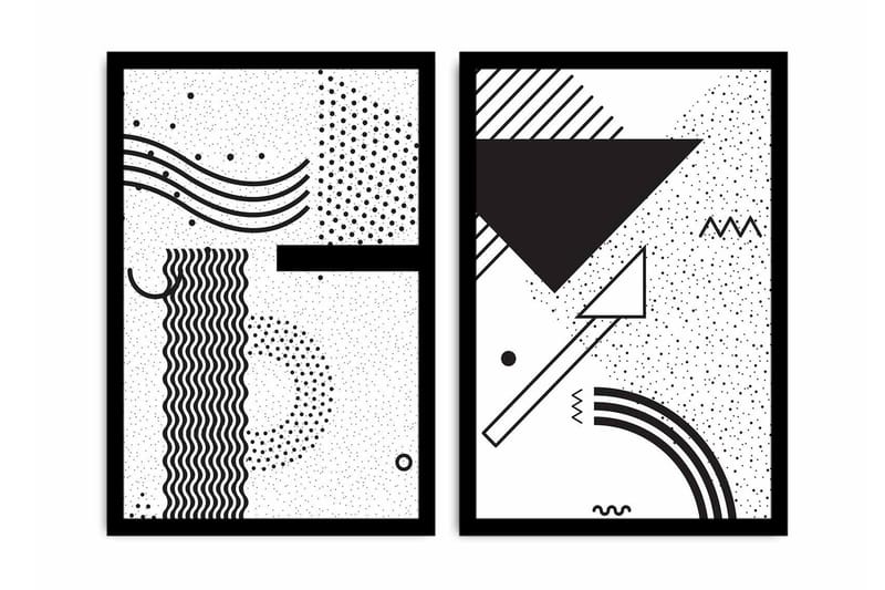 Koristeellinen kehystetty MDF Taulu (2 kpl) - Sisustustuotteet - Taulu & taide - Canvas-taulu