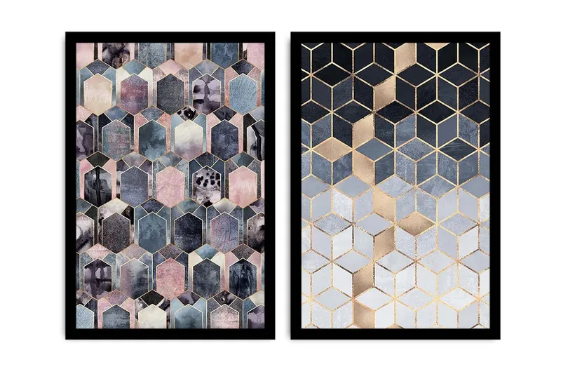 Koristeellinen kehystetty MDF Taulu (2 kpl), undefined