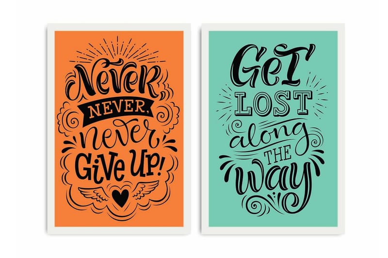 Koristeellinen kehystetty MDF Taulu (2 kpl) - Sisustustuotteet - Taulu & taide - Canvas-taulu