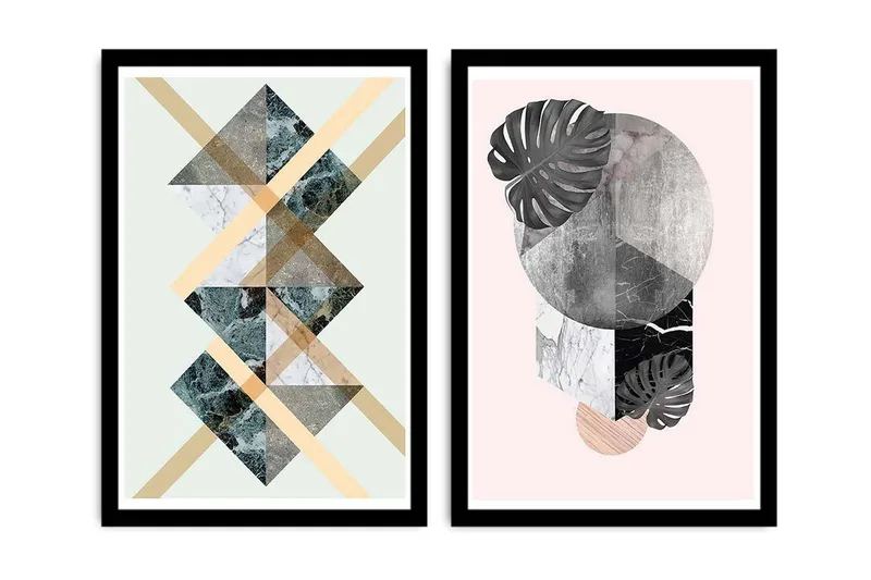 Koristeellinen kehystetty MDF Taulu (2 kpl), undefined