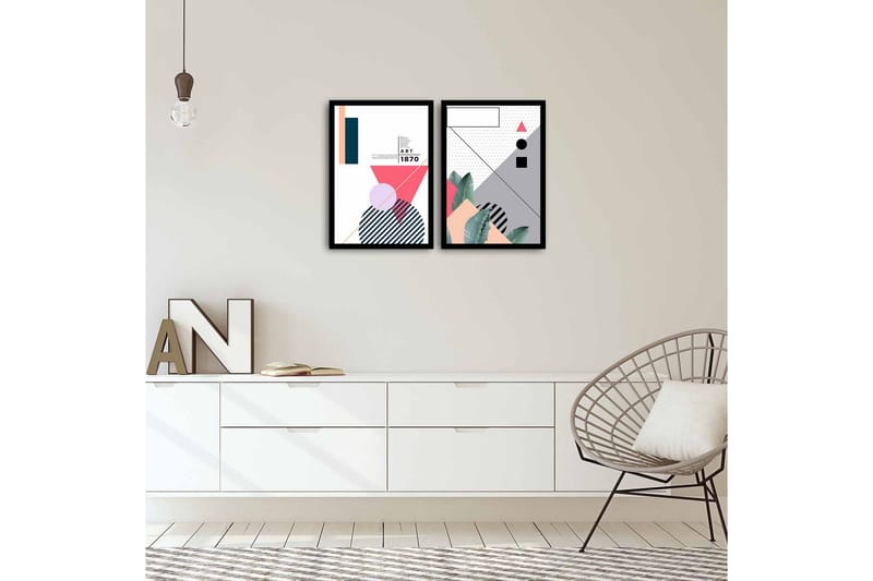 Koristeellinen kehystetty MDF Taulu (2 kpl) - Sisustustuotteet - Taulu & taide - Canvas-taulu