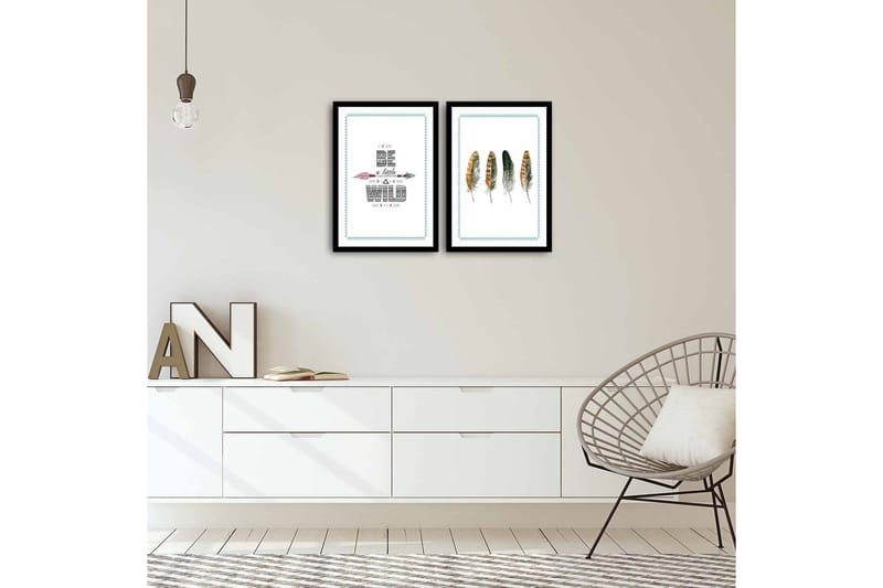 Koristeellinen kehystetty MDF Taulu (2 kpl) - Sisustustuotteet - Taulu & taide - Canvas-taulu