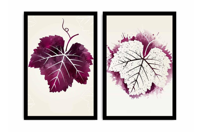 Koristeellinen kehystetty MDF Taulu (2 kpl) - Sisustustuotteet - Taulu & taide - Canvas-taulu