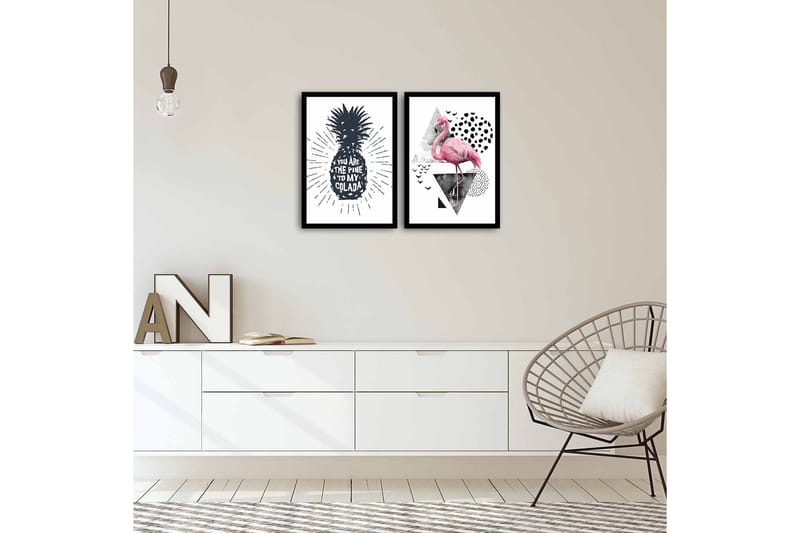 Koristeellinen kehystetty MDF Taulu (2 kpl) - Sisustustuotteet - Taulu & taide - Canvas-taulu