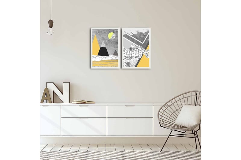 Koristeellinen kehystetty MDF Taulu (2 kpl) - Sisustustuotteet - Taulu & taide - Canvas-taulu