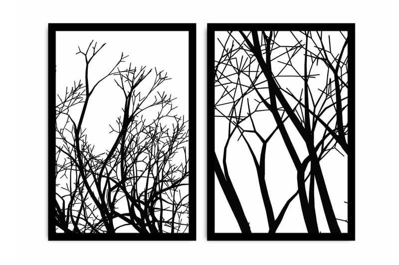 Koristeellinen kehystetty MDF Taulu (2 kpl) - Sisustustuotteet - Taulu & taide - Canvas-taulu