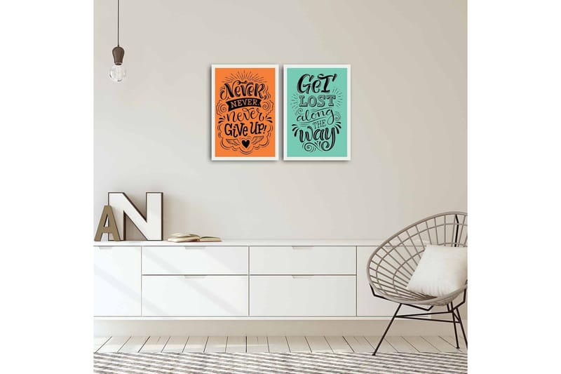 Koristeellinen kehystetty MDF Taulu (2 kpl) - Sisustustuotteet - Taulu & taide - Canvas-taulu