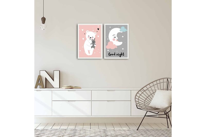 Koristeellinen kehystetty MDF Taulu (2 kpl) - Sisustustuotteet - Taulu & taide - Canvas-taulu