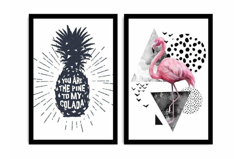 Koristeellinen kehystetty MDF Taulu (2 kpl) - Sisustustuotteet - Taulu & taide - Canvas-taulu