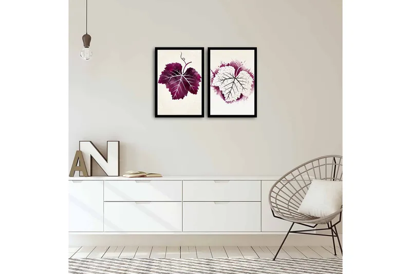 Koristeellinen kehystetty MDF Taulu (2 kpl) - Sisustustuotteet - Taulu & taide - Canvas-taulu