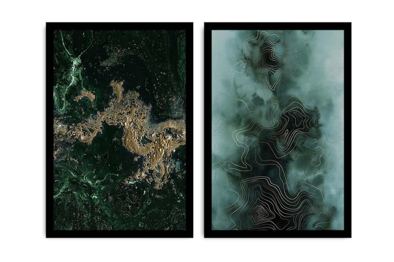 Koristeellinen kehystetty MDF Taulu (2 kpl) - Sisustustuotteet - Taulu & taide - Canvas-taulu