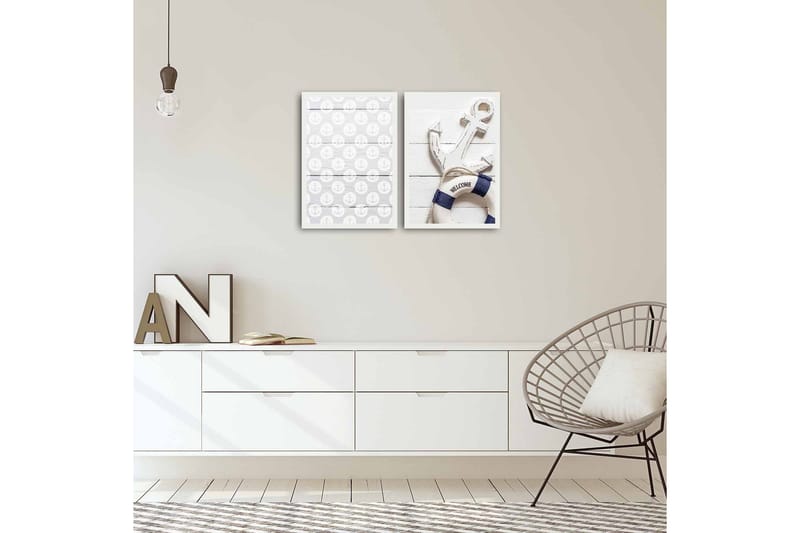 Koristeellinen kehystetty MDF Taulu (2 kpl) - Sisustustuotteet - Taulu & taide - Canvas-taulu