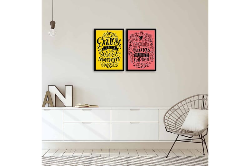 Koristeellinen kehystetty MDF Taulu (2 kpl) - Sisustustuotteet - Taulu & taide - Canvas-taulu