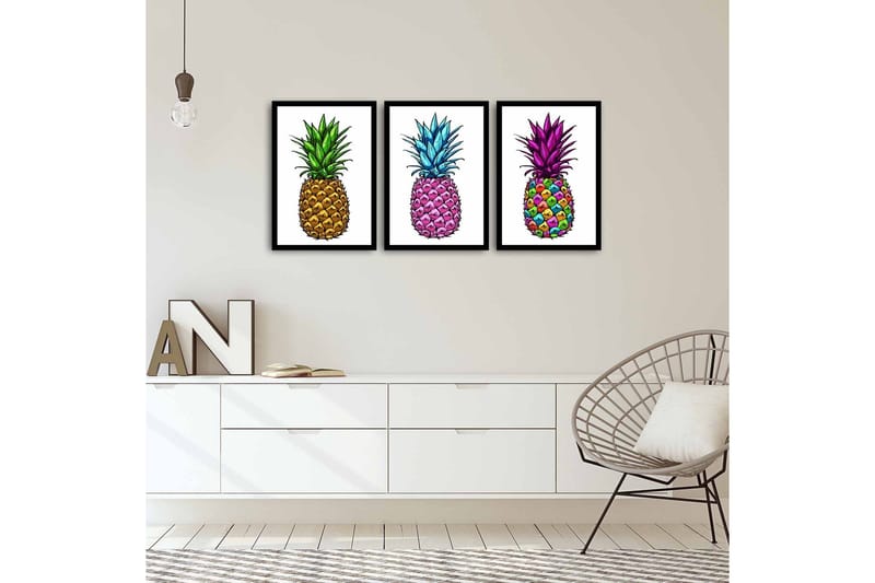 Koristeellinen kehystetty MDF Taulu (3 kpl) - Sisustustuotteet - Taulu & taide - Canvas-taulu