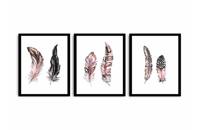 Koristeellinen kehystetty MDF Taulu (3 kpl), undefined