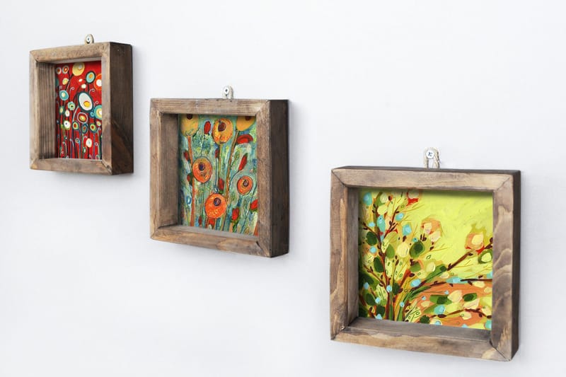 Koristeellinen kehystetty MDF Taulu (3 kpl) - Sisustustuotteet - Taulu & taide - Canvas-taulu