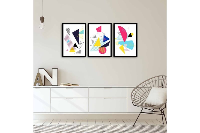 Koristeellinen kehystetty MDF Taulu (3 kpl) - Sisustustuotteet - Taulu & taide - Canvas-taulu