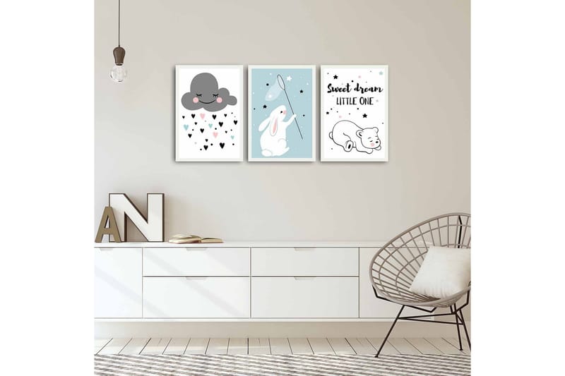 Koristeellinen kehystetty MDF Taulu (3 kpl) - Sisustustuotteet - Taulu & taide - Canvas-taulu