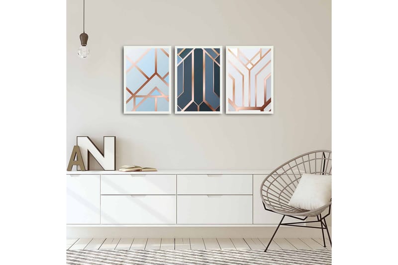 Koristeellinen kehystetty MDF Taulu (3 kpl) - Sisustustuotteet - Taulu & taide - Canvas-taulu