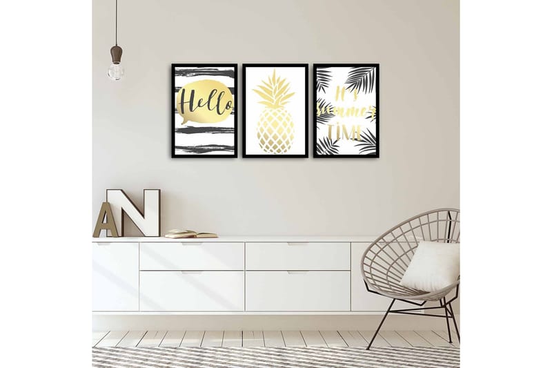 Koristeellinen kehystetty MDF Taulu (3 kpl) - Sisustustuotteet - Taulu & taide - Canvas-taulu