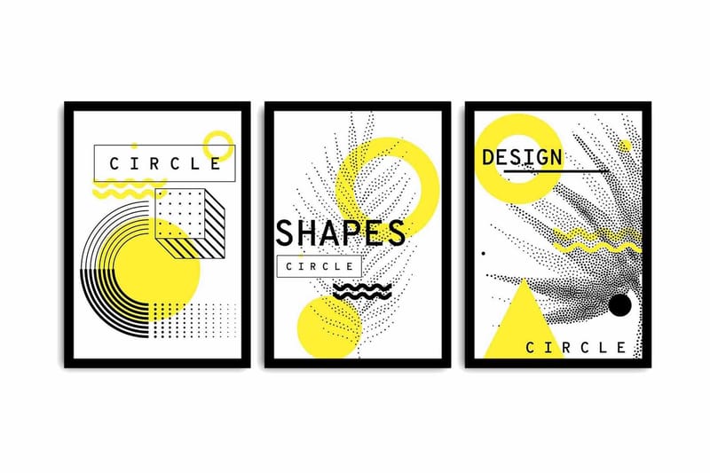 Koristeellinen kehystetty MDF Taulu (3 kpl), undefined