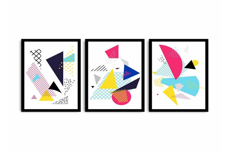 Koristeellinen kehystetty MDF Taulu (3 kpl), undefined