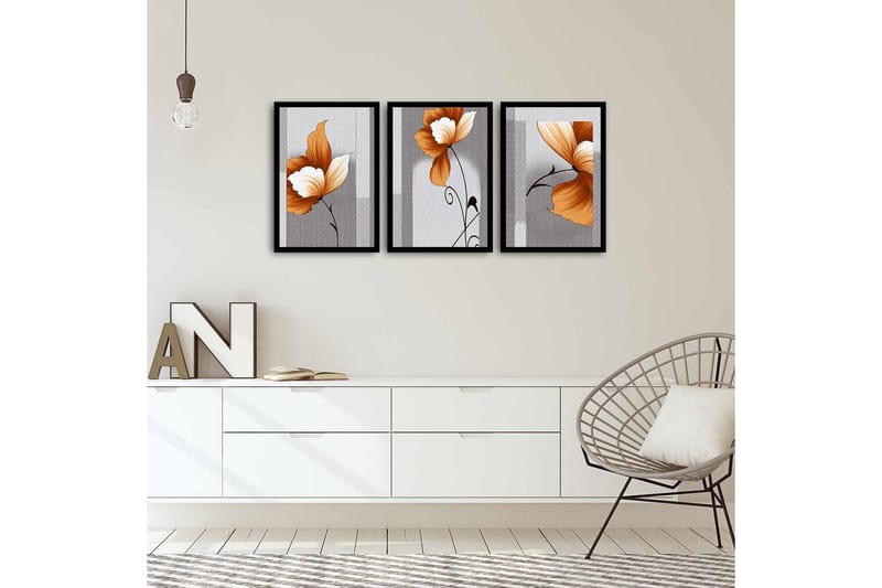 Koristeellinen kehystetty MDF Taulu (3 kpl) - Sisustustuotteet - Taulu & taide - Canvas-taulu