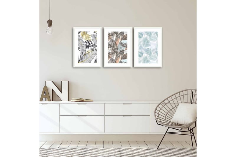 Koristeellinen kehystetty MDF Taulu (3 kpl) - Sisustustuotteet - Taulu & taide - Canvas-taulu