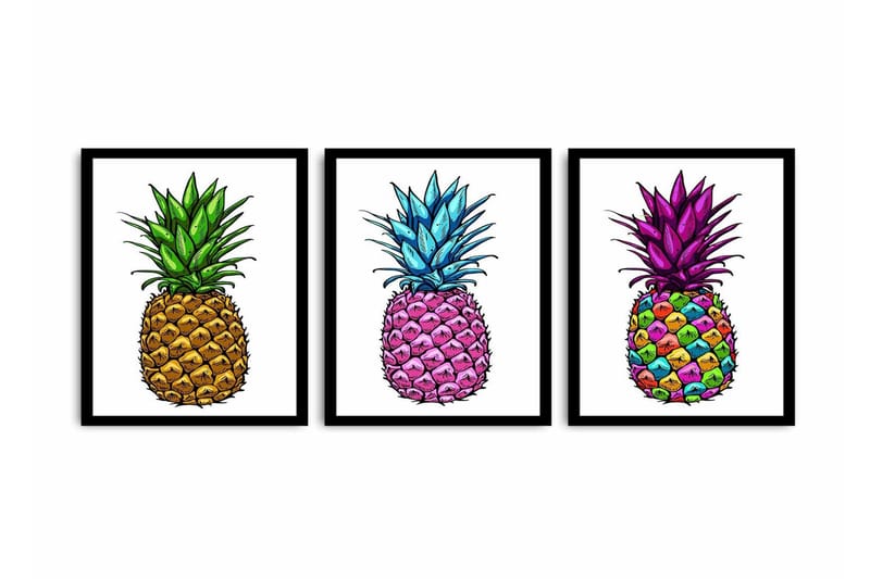 Koristeellinen kehystetty MDF Taulu (3 kpl), undefined